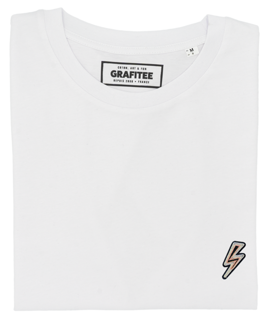 T-shirt Eclair (brodé) blanc plié