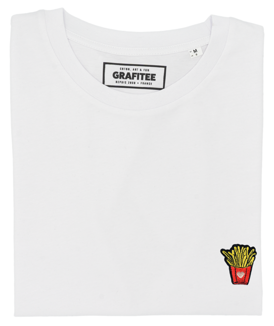 T-shirt Frites (brodé) blanc plié