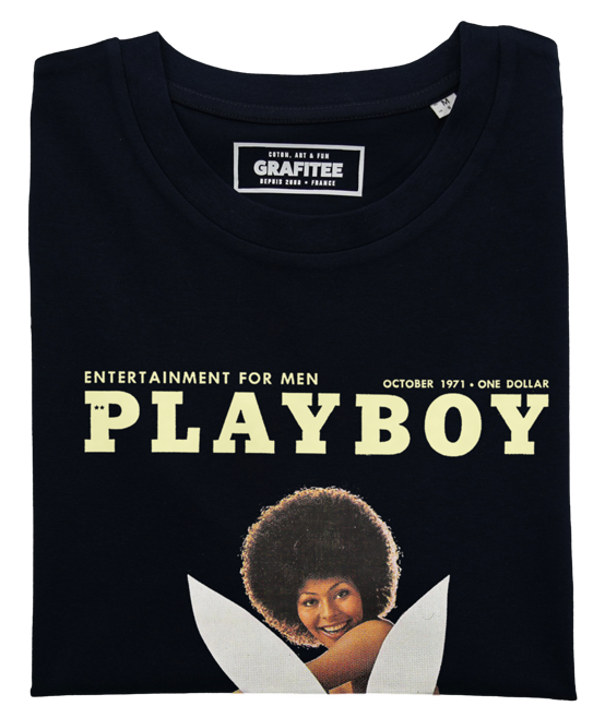 T-shirt Playboy 1971 noir plié