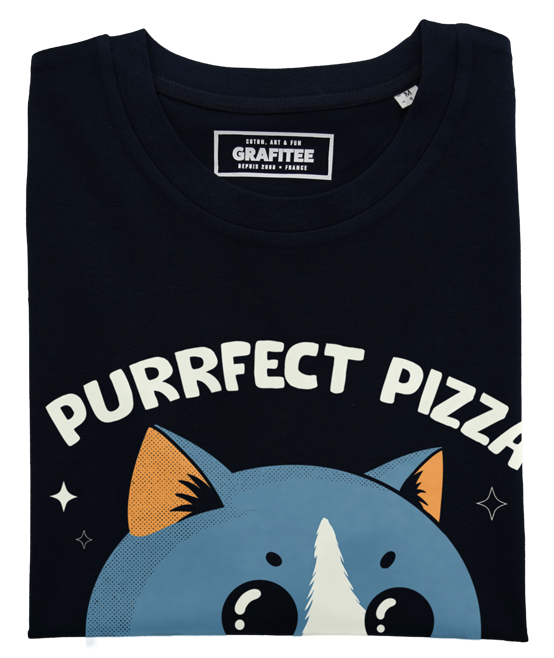 T-shirt Pizza Cat noir plié