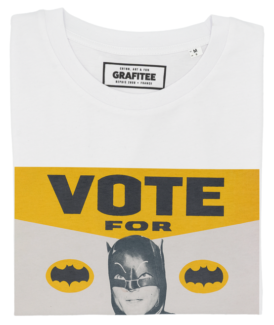 T-shirt Vote for Batman blanc plié