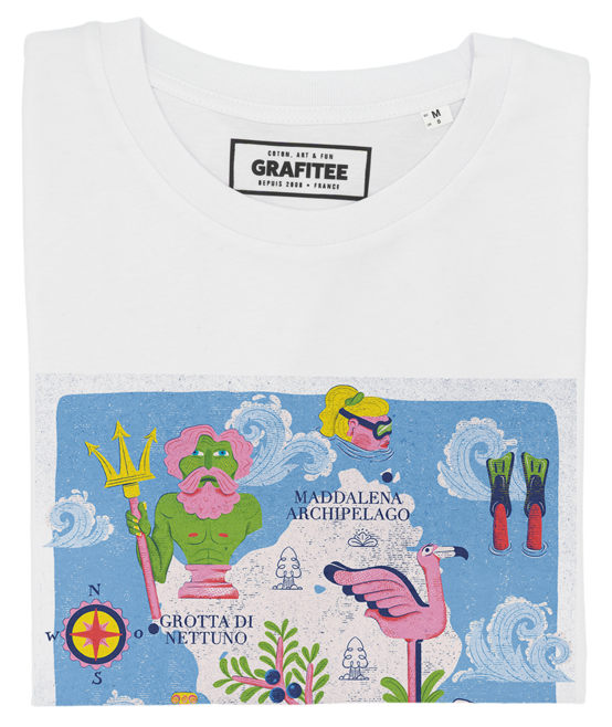 T-shirt Sardinia blanc plié