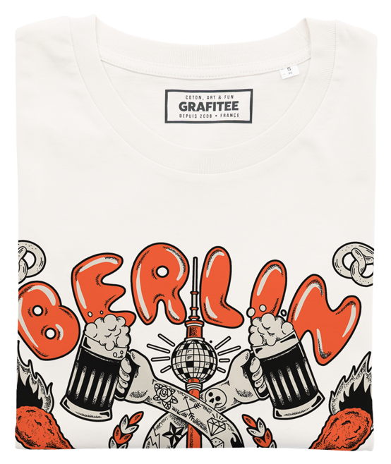 T-shirt Berlin blanc cassé plié