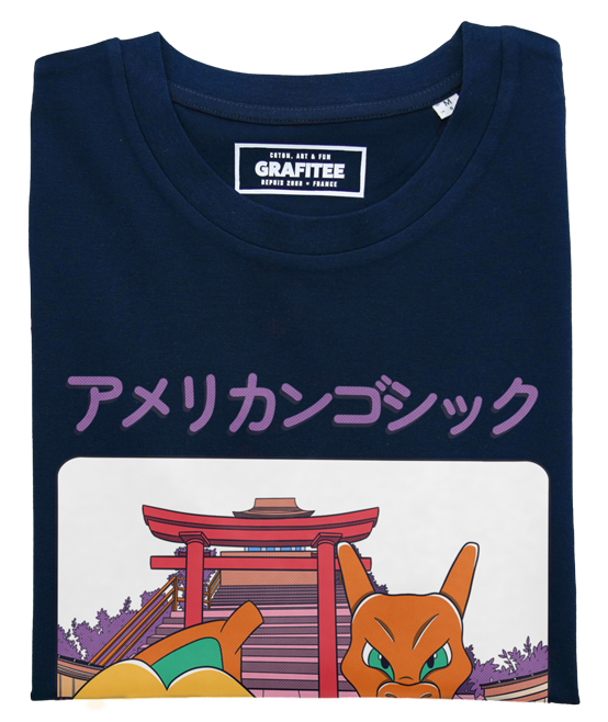 T-shirt American Pokegothic navy plié