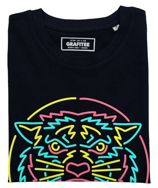 T-shirt Wolf Neon noir plié