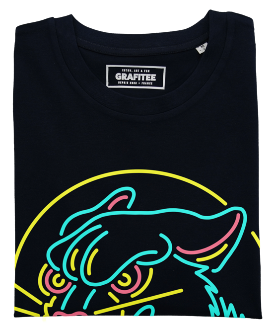 T-shirt Panther Neon noir plié