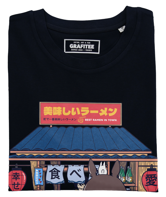 T-shirt House of Ramen Totoro noir plié