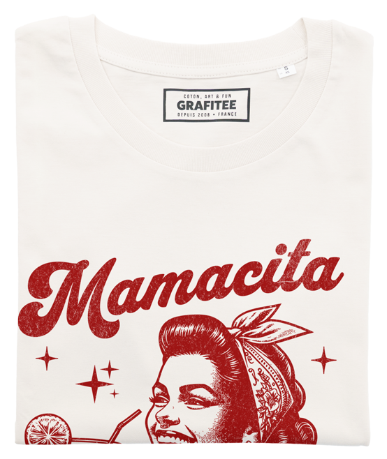 T-shirt Mamacita blanc cassé plié