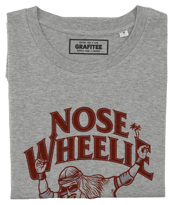 T-shirt Nose Wheelie gris chiné plié